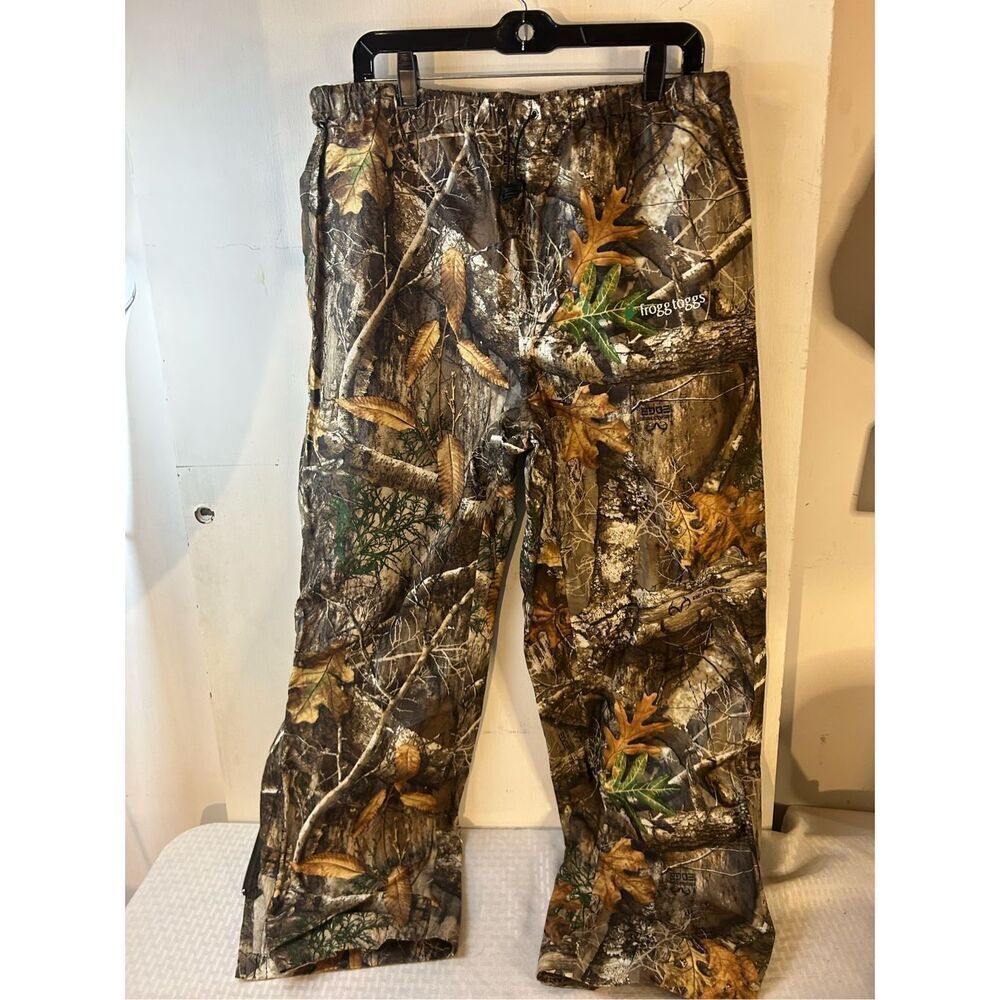 Frogg toggs realtree‎ green pants men’s large lightweight waterproof zipper